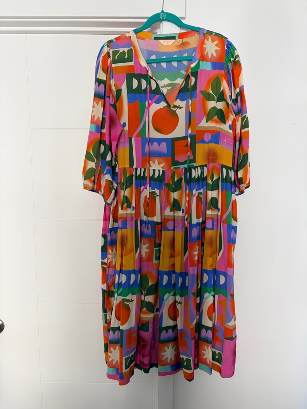 Gorman Multicolor Geometric & Fruit Print Dress